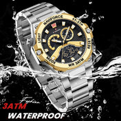 Men Military Quartz Luminous Dual Display Waterproof  Digital Alarm Watch